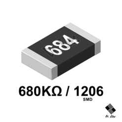 مقاومت 680K اهم SMD پکیج 1206